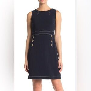 Tommy Hilfiger Nautical Navy Blue Stretch Dress with contrast stitching size 14